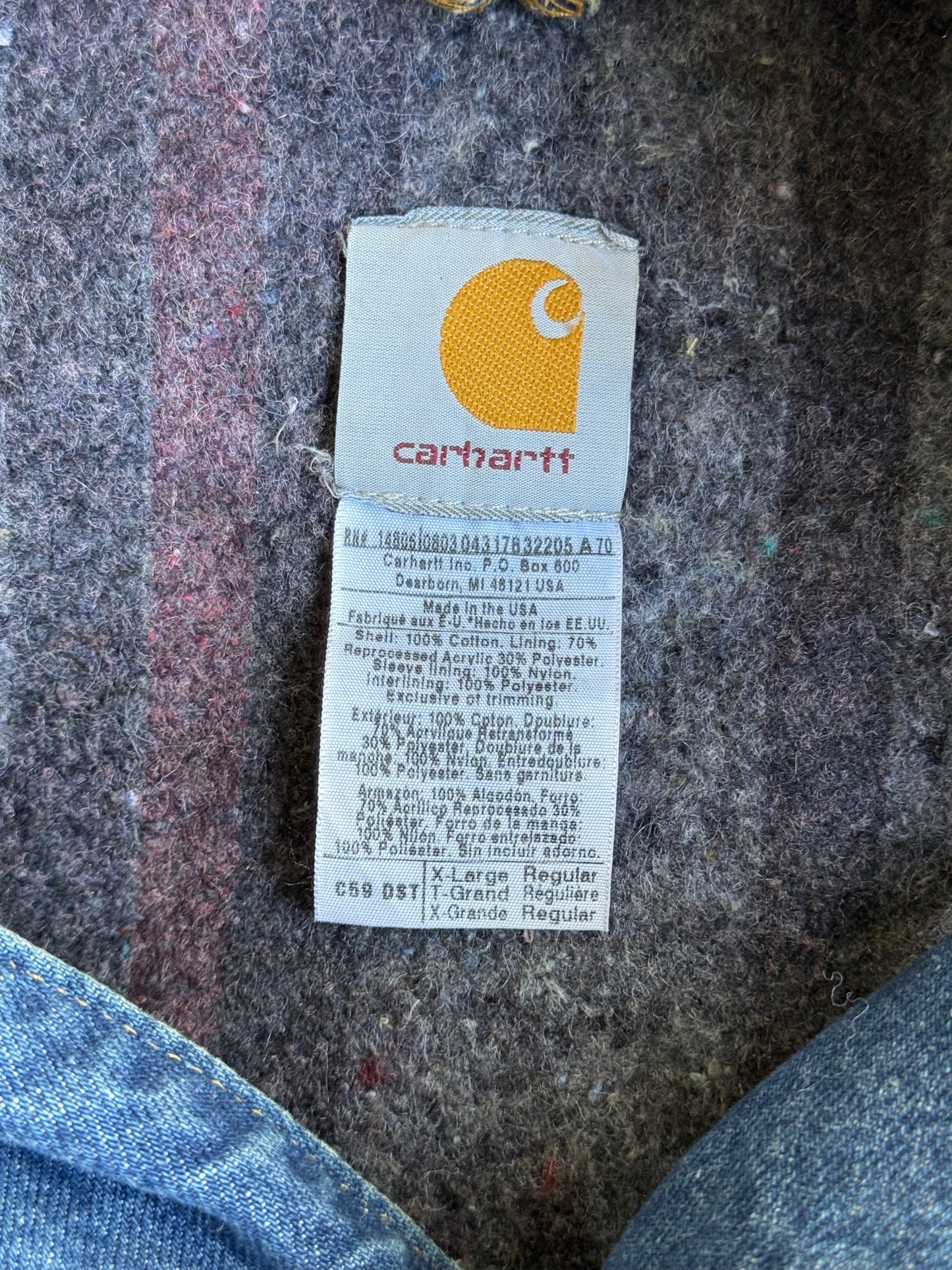 Vintage Denim Carhartt Chore Coat - XL