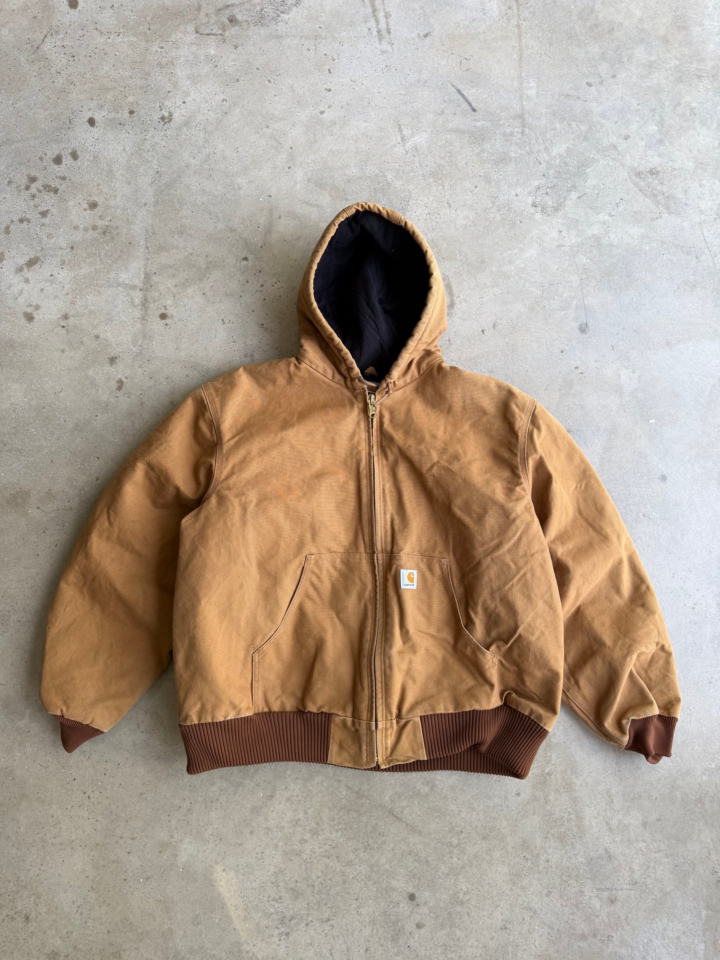 Vintage Tan Hooded Carhartt Jacket - XXL