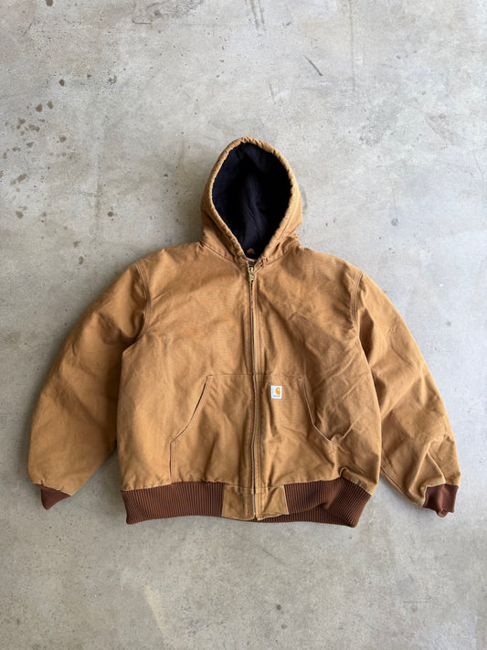 Vintage Tan Hooded Carhartt Jacket - XXL