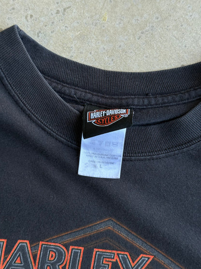 Vintage Flame Harley Davidson Long Sleeve Tee L