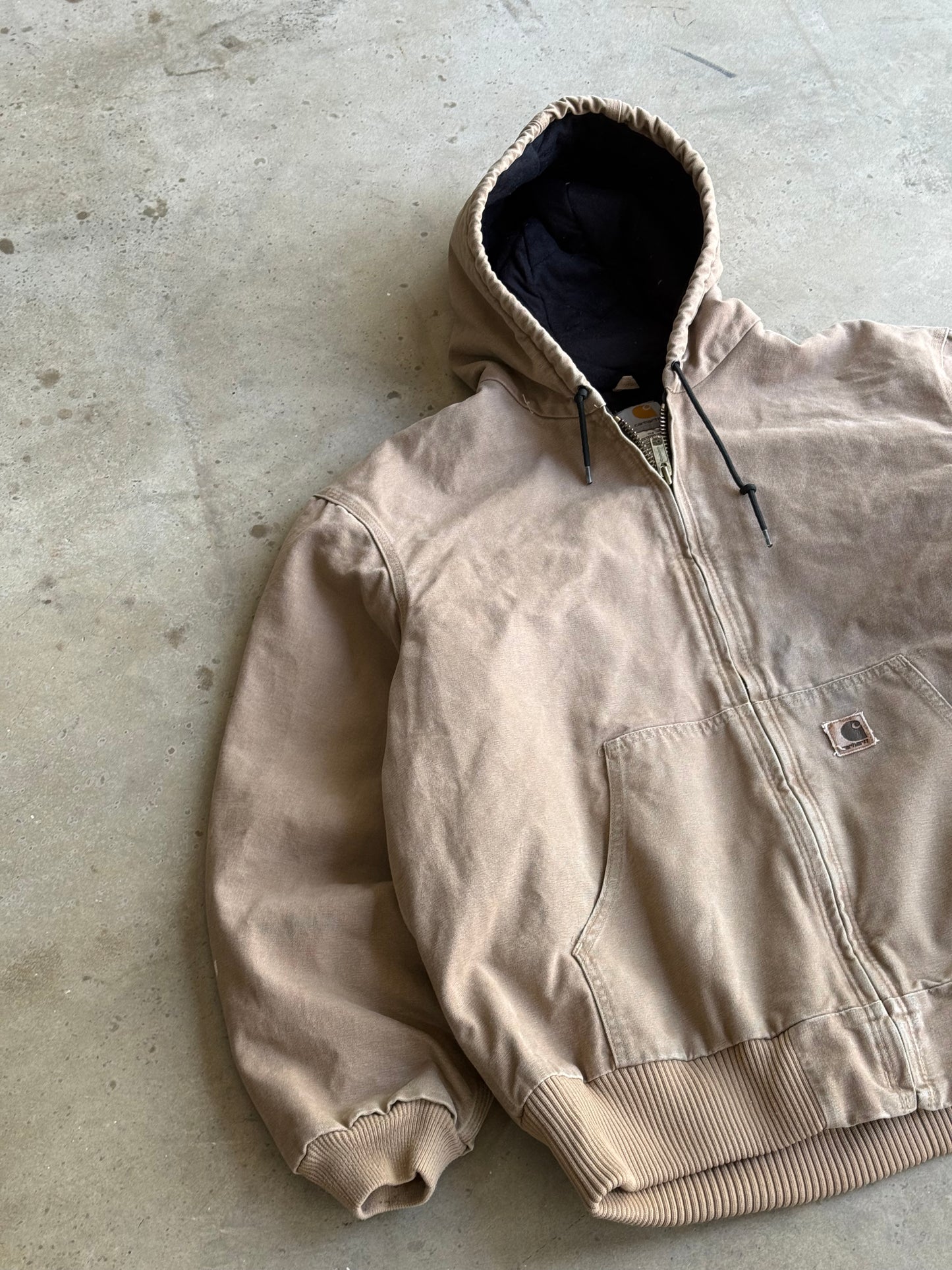 Vintage Tan Hooded Carhartt Jacket -XL