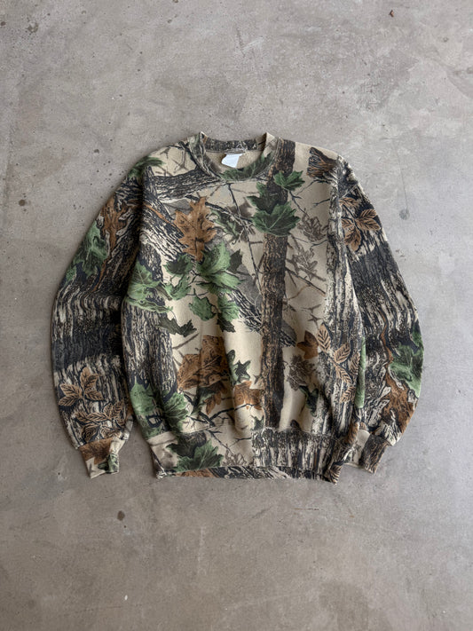 28 Vintage Faded Camo Crew - M