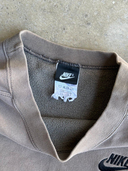 Vintage 90s Brown Nike Spell Out Crew - L