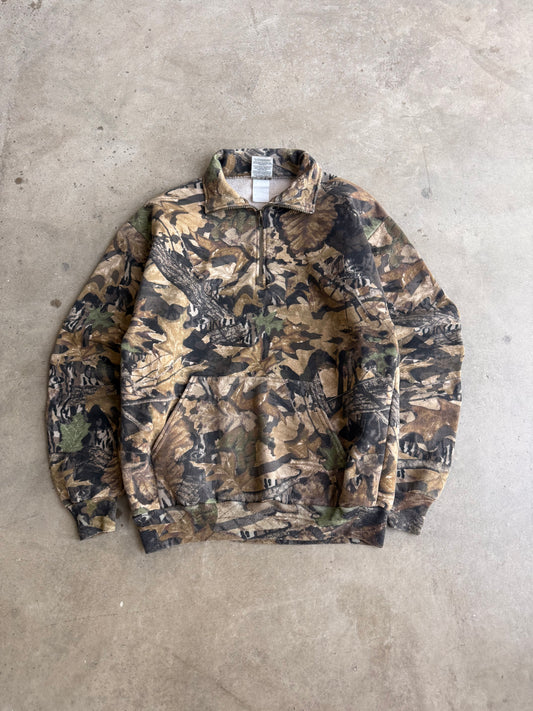 26 Vintage Camo Quarter Zip Crew - M