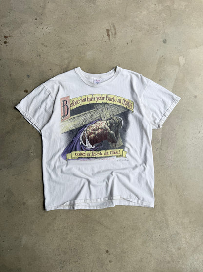 Vintage Before You Turn Your Back On Jesus Tee - L