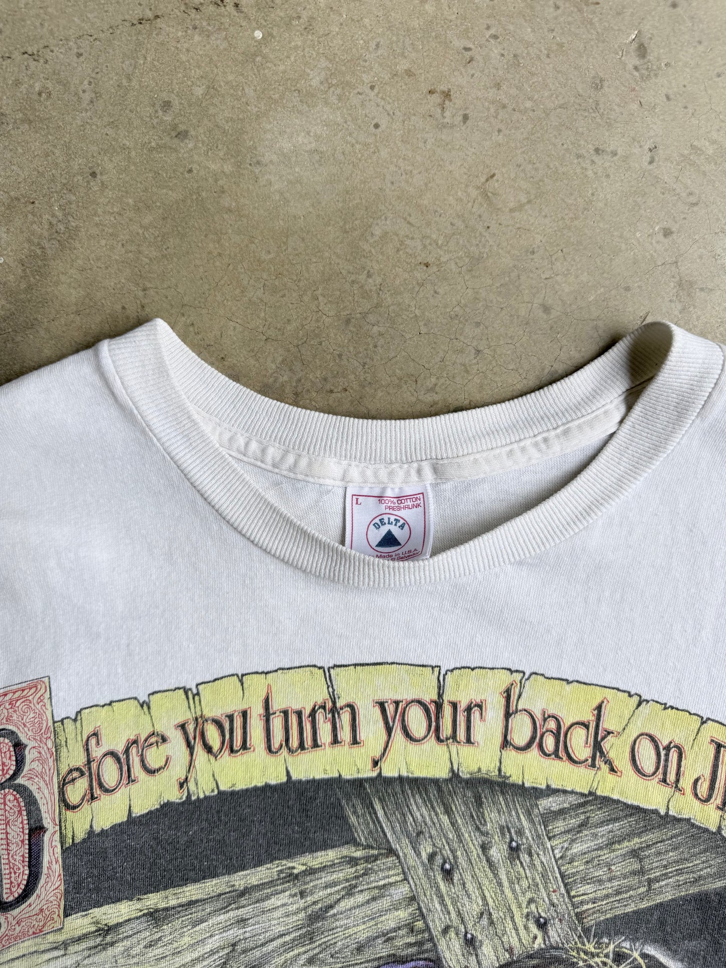 Vintage Before You Turn Your Back On Jesus Tee - L