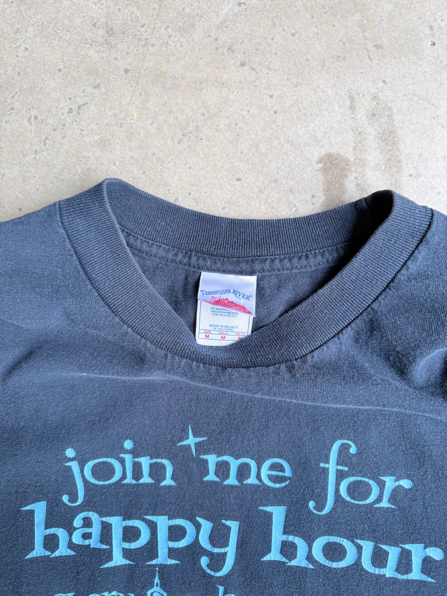 Vintage Happy Hour Every Sunday Tee - M