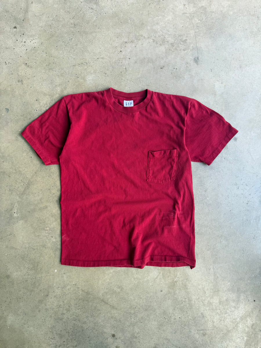 Vintage 90s Red Gap Pocket Tee - S