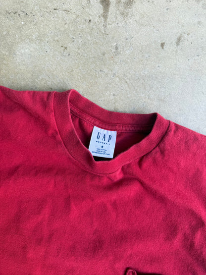 Vintage 90s Red Gap Pocket Tee - S