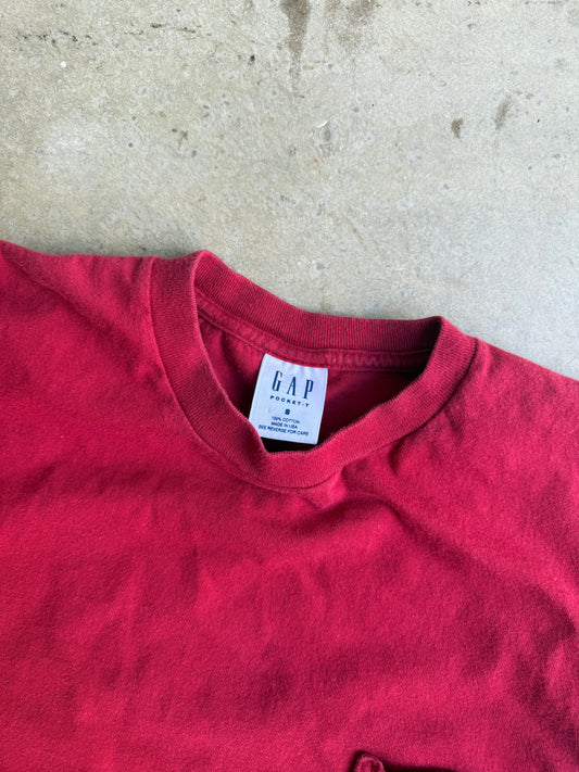 Vintage 90s Red Gap Pocket Tee - S