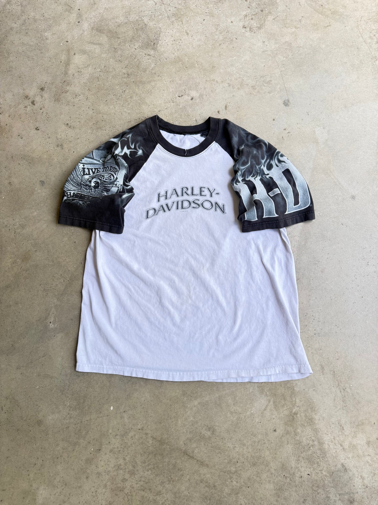 Vintage Harley Davidson 3/4 Sleeve Tee - L
