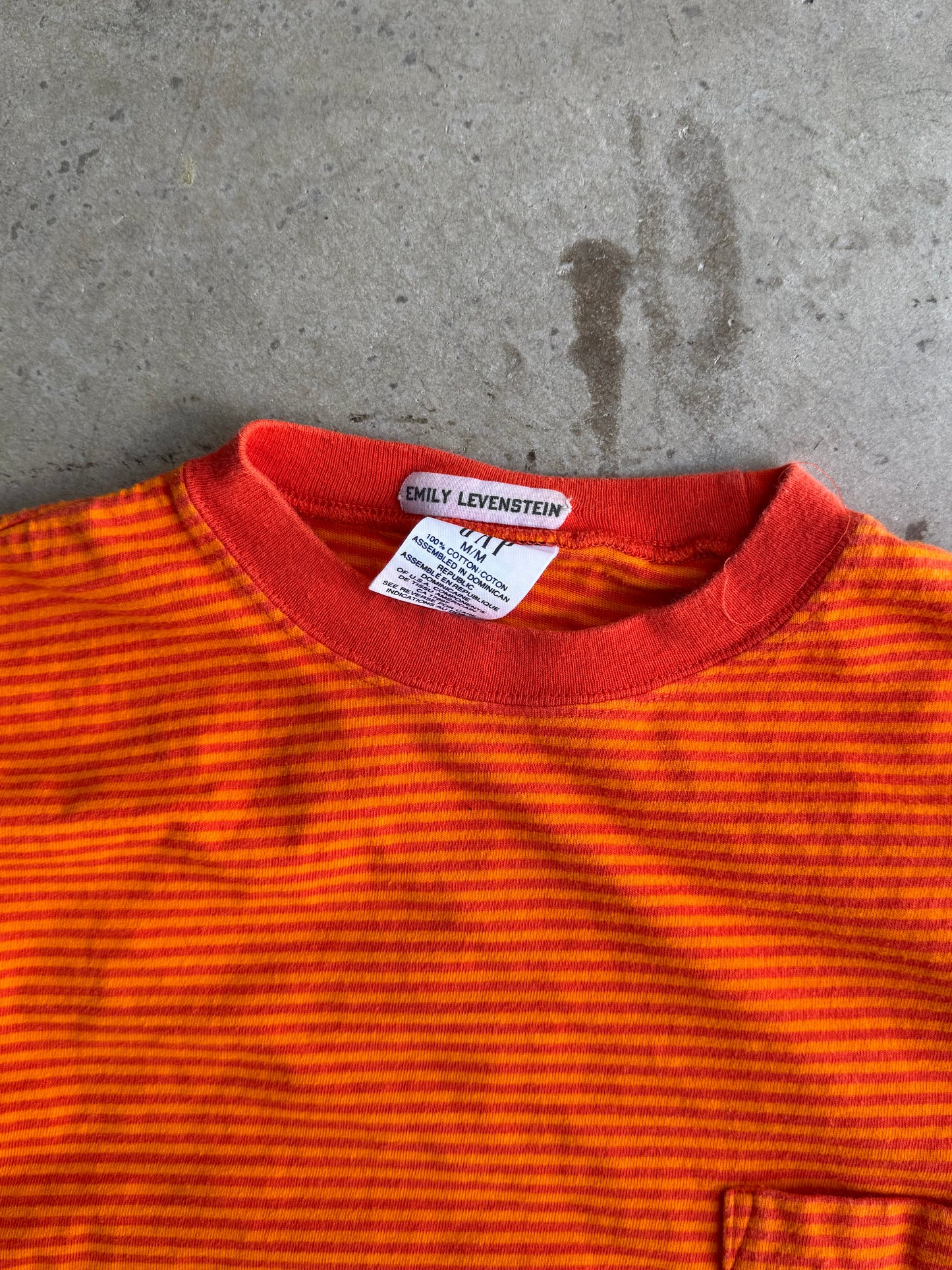 Vintage Orange 90s Pinstripe Gap Tee - M