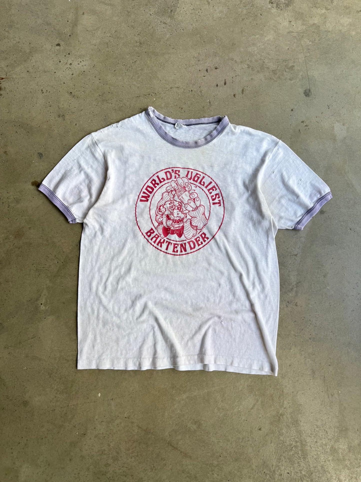 Vintage 80s Brewery Ringer Tee - M