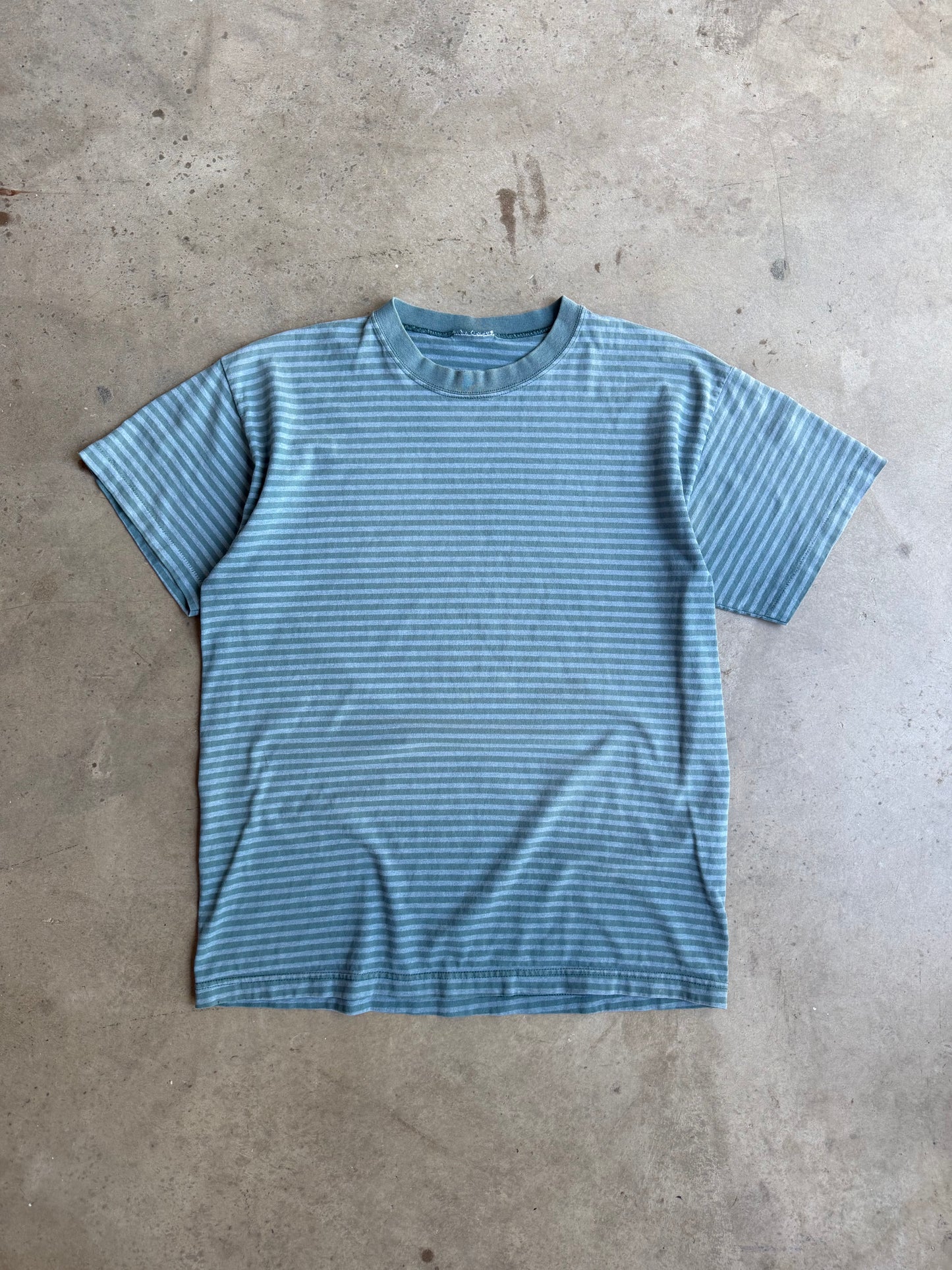 Vintage 90s Blue Pinstripe Tee - L