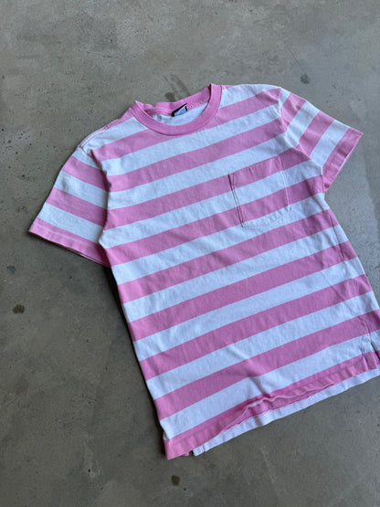 Vintage 90s Pink Striped Tee - S