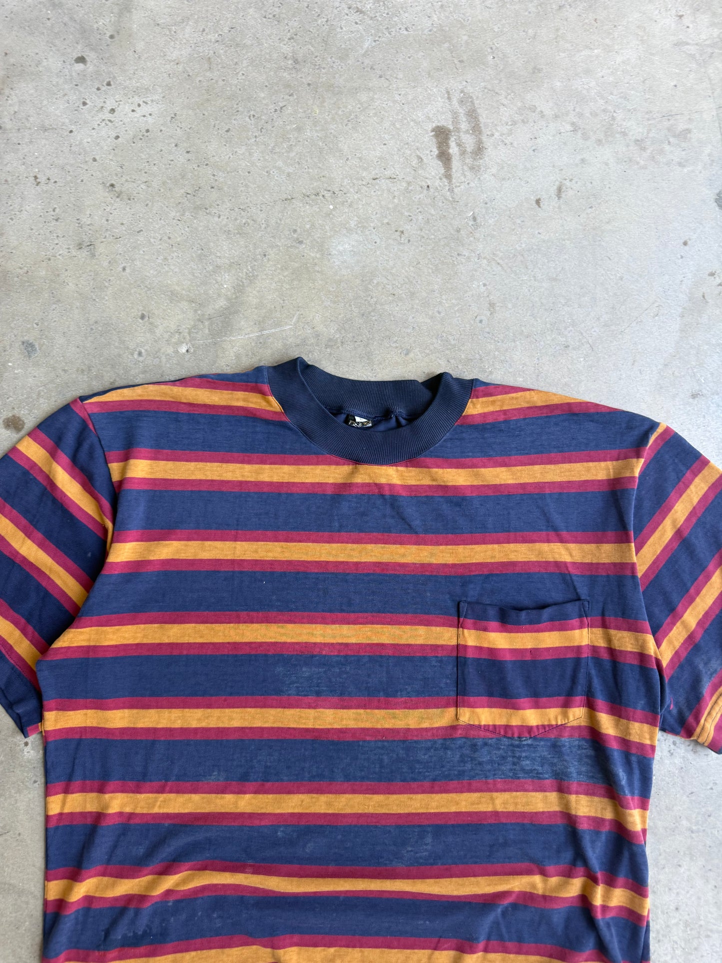Vintage 90s Striped Tee - L