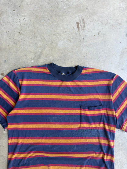Vintage 90s Striped Tee - L