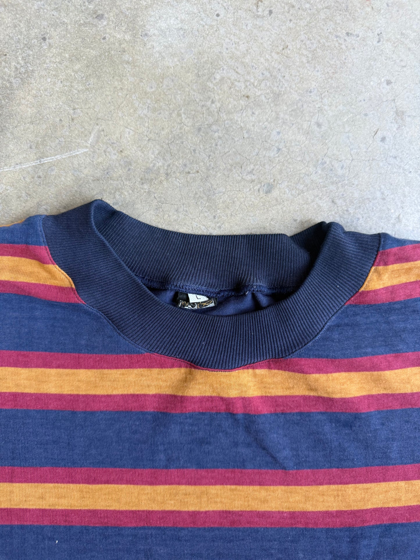 Vintage 90s Striped Tee - L
