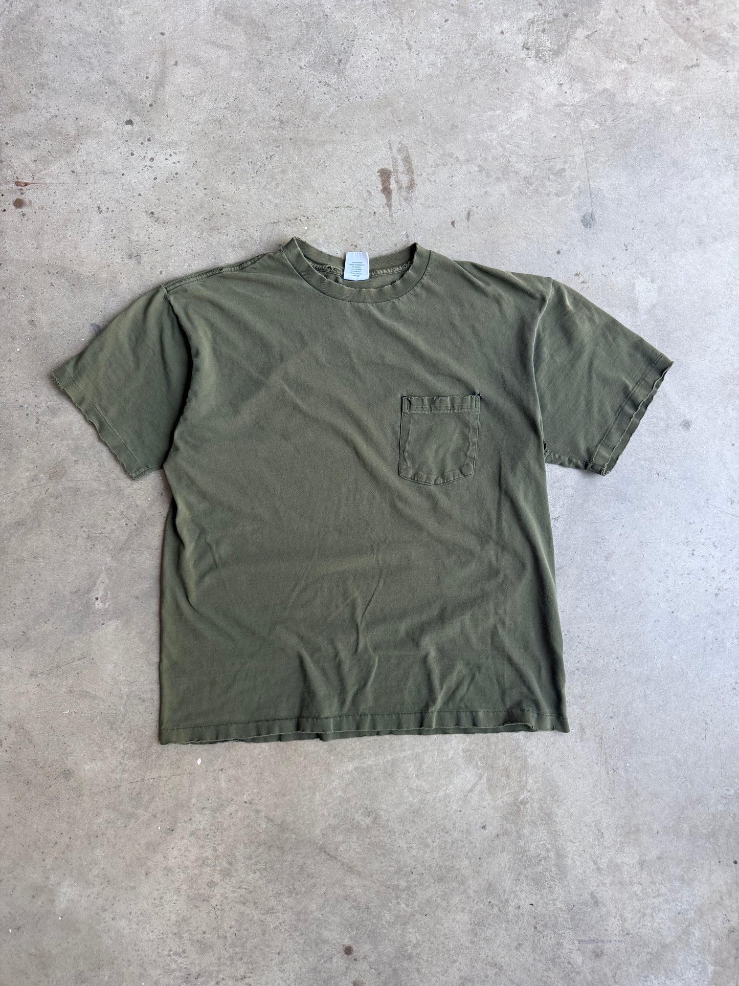 Vintage 90s Distressed Olive Green Gap Pocket Tee - L