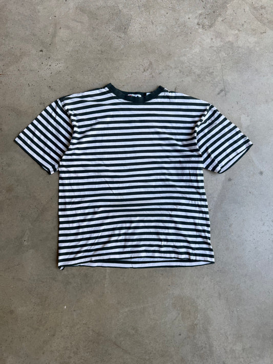 Vintage 90s Fila Green Pinstripe Tee - M