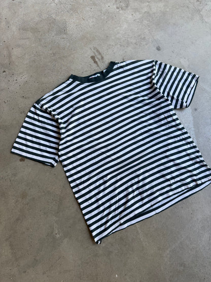 Vintage 90s Fila Green Pinstripe Tee - M