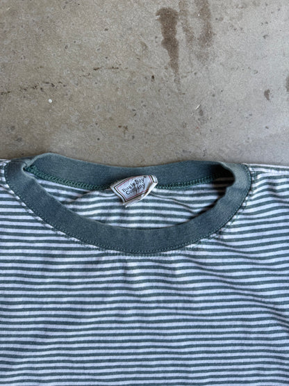 Vintage 90s Green Pinstripe Tee - L