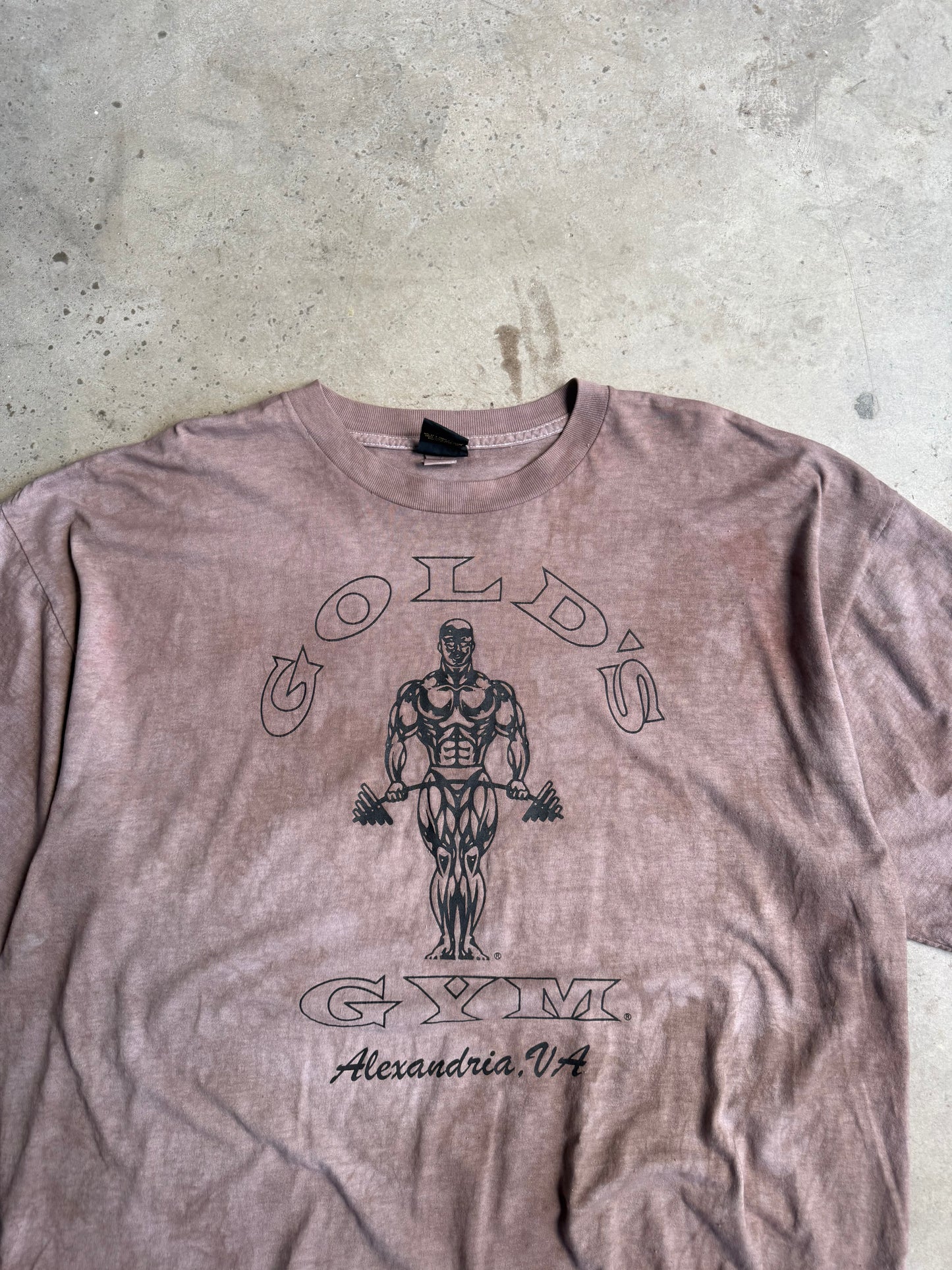 Vintage Brown Gold Gym Cropped Tee - XXL