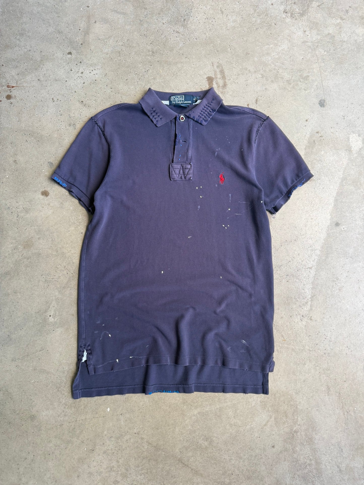 Vintage Polo Ralph Lauren Paint Splatter Tee (Missing Button) - S