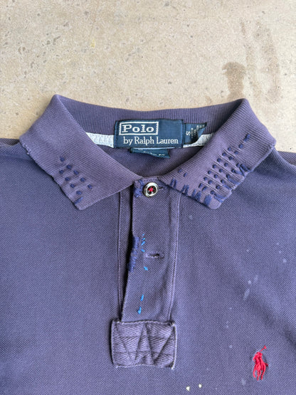 Vintage Polo Ralph Lauren Paint Splatter Tee (Missing Button) - S
