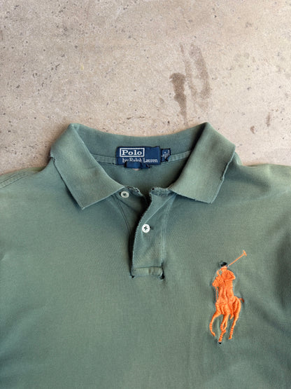Vintage Faded Green Ralph Lauren Big Pony Tee - L