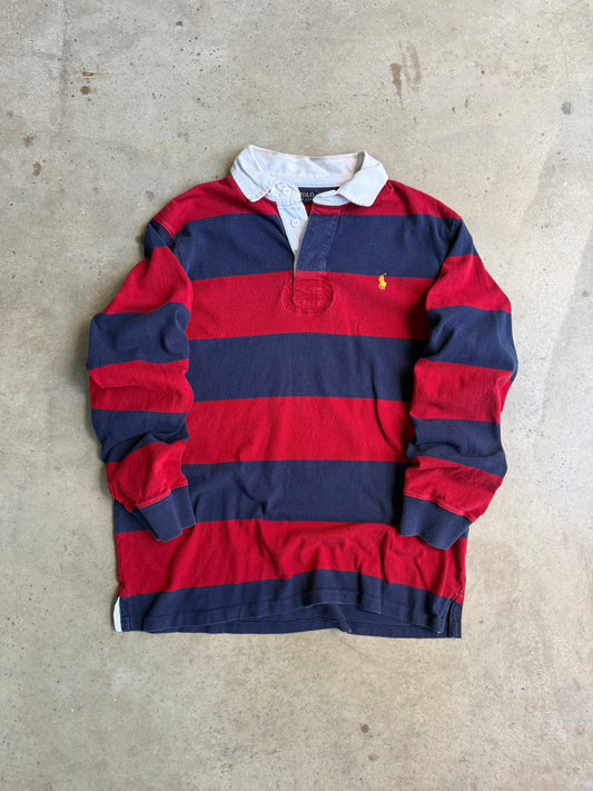 Vintage Red And Blue Polo Ralph Lauren Rugby Tee - L