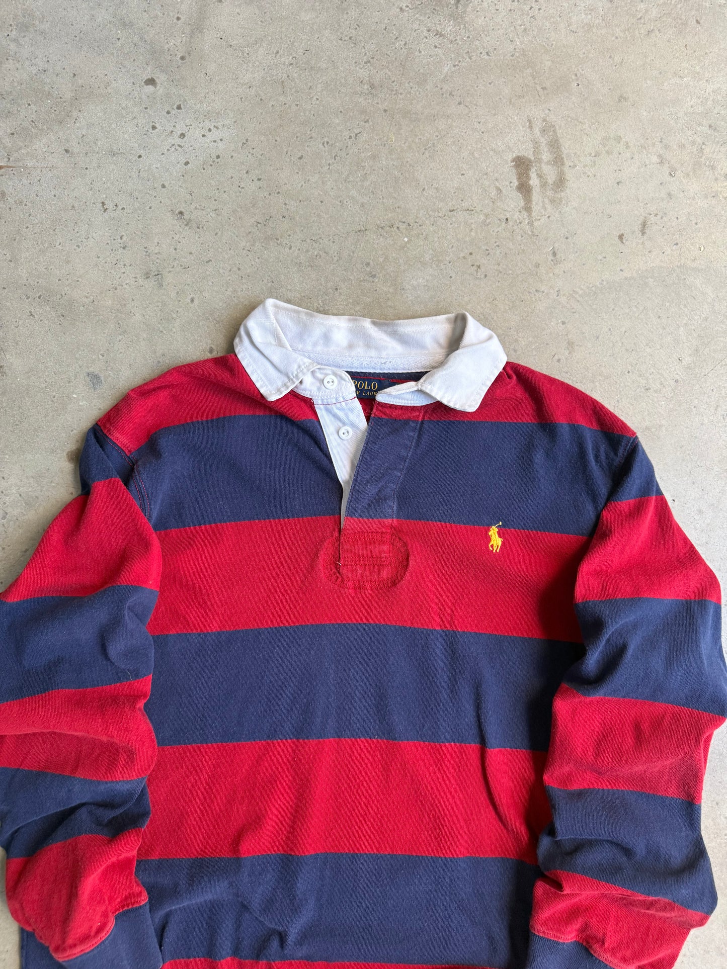 Vintage Red And Blue Polo Ralph Lauren Rugby Tee - L
