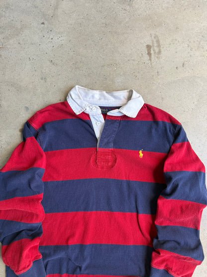 Vintage Red And Blue Polo Ralph Lauren Rugby Tee - L