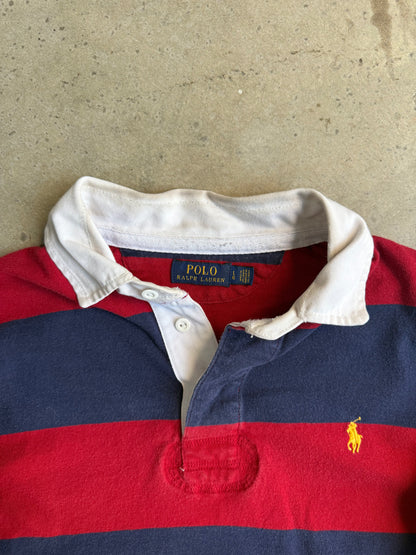 Vintage Red And Blue Polo Ralph Lauren Rugby Tee - L