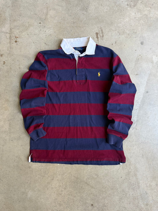 Vintage Blue And Red Rugby Tee - XL
