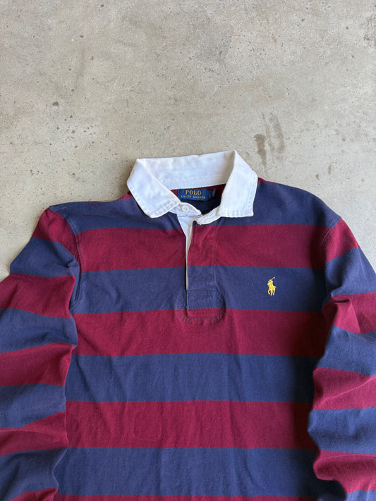 Vintage Blue And Red Rugby Tee - XL