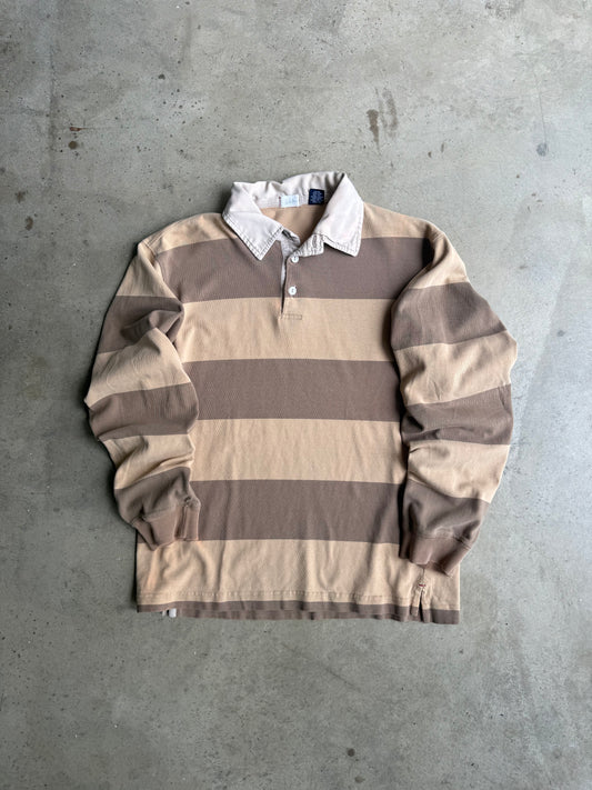 Vintage 90s Brown Striped Gap Rugby Tee - L