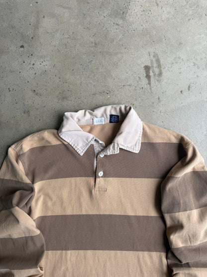 Vintage 90s Brown Striped Gap Rugby Tee - L