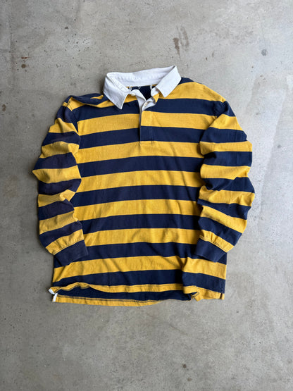 Vintage Yellow And Blue Rugby Tee - XL