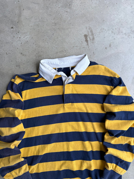 Vintage Yellow And Blue Rugby Tee - XL
