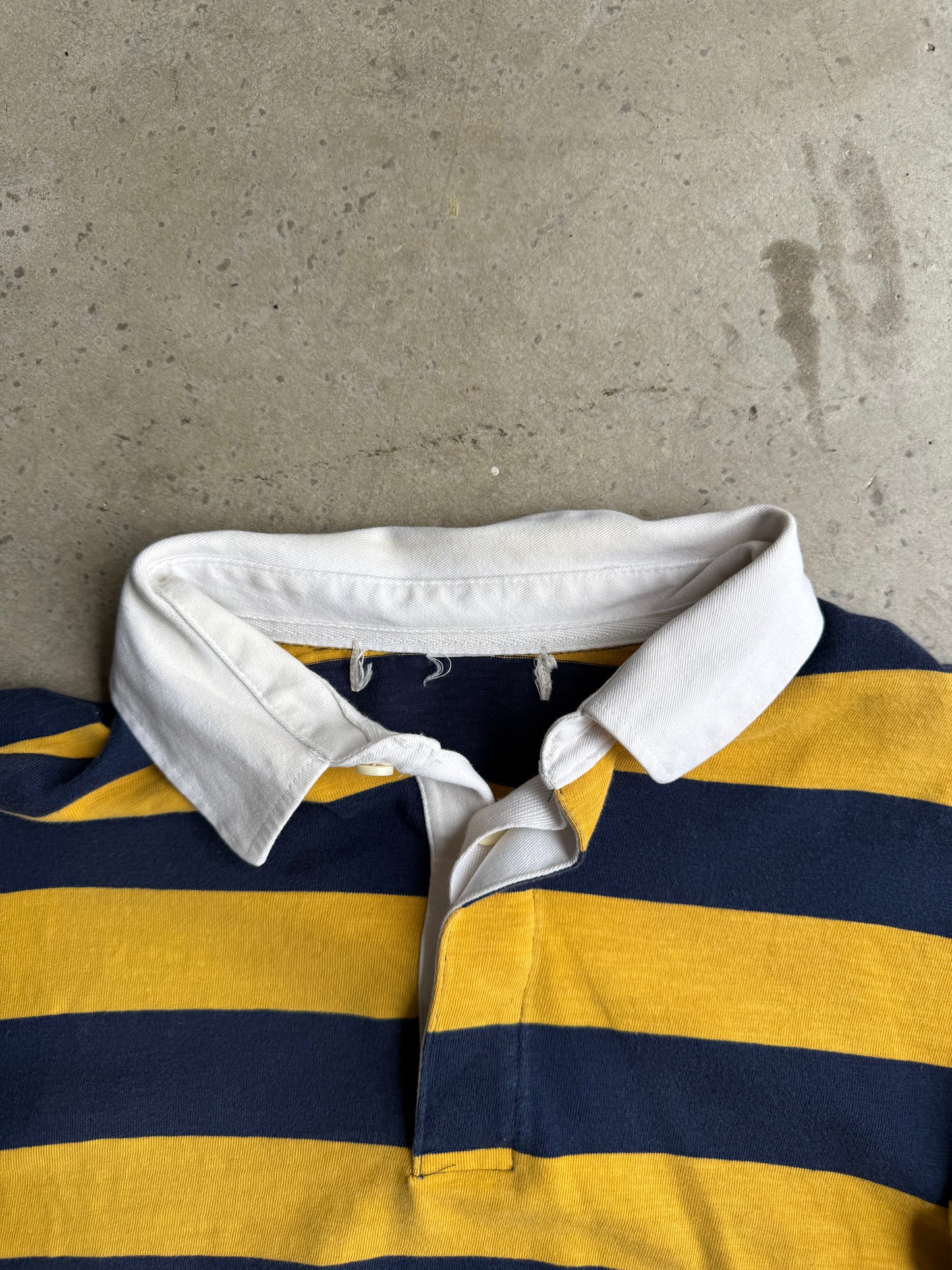 Vintage Yellow And Blue Rugby Tee - XL