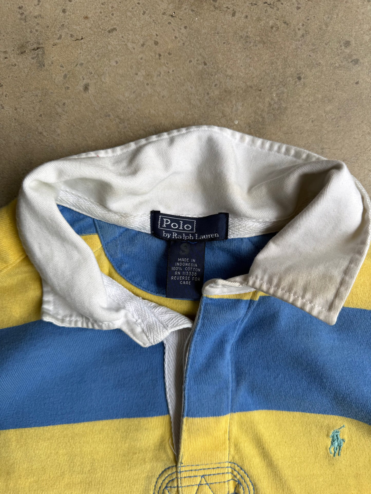Vintage Blue And Yellow Polo Ralph Lauren Rugby Tee - S
