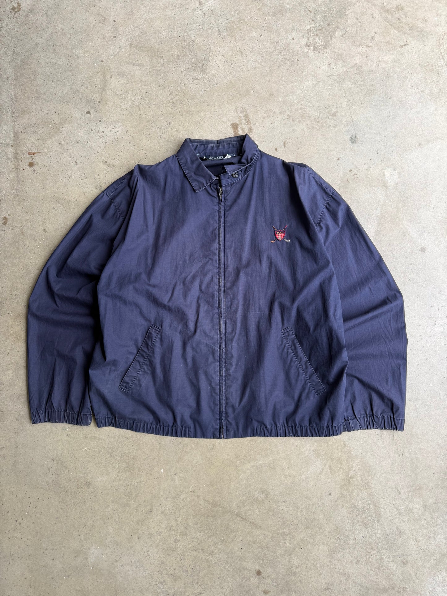 Vintage Blue Polo Ralph Lauren Harrington Jacket Tee - L