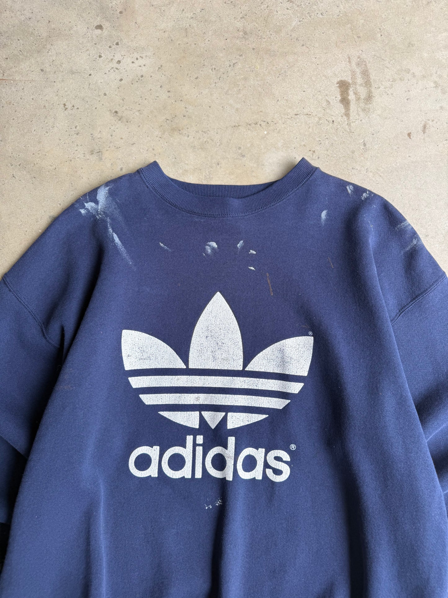 Vintage Adidas Paint Splatter Crew Tee - XL