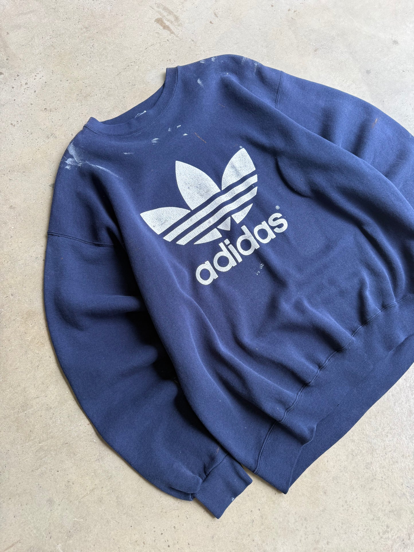 Vintage Adidas Paint Splatter Crew Tee - XL