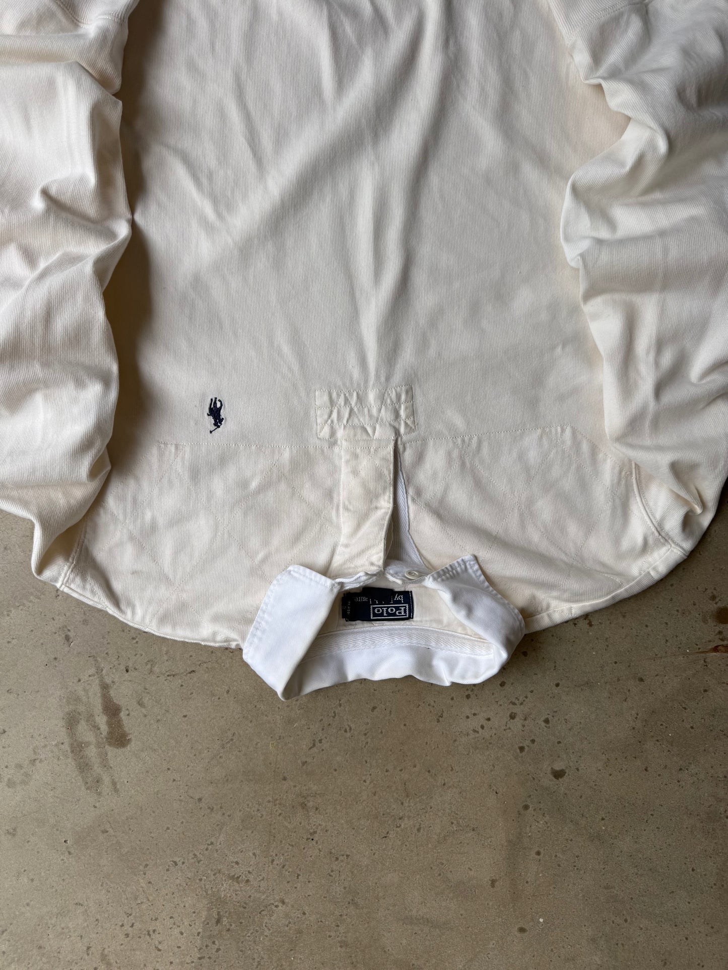 Vintage White Polo Ralph Lauren Rugby Tee - L