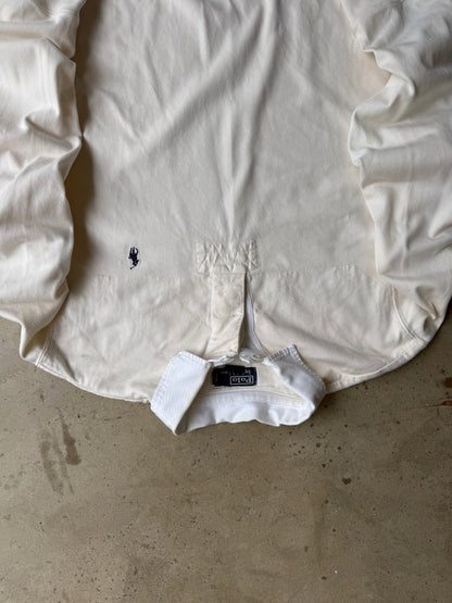 Vintage White Polo Ralph Lauren Rugby Tee - L