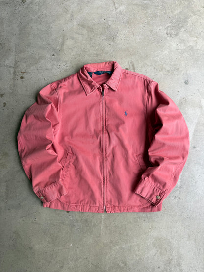 Vintage Salmon Pink Polo Ralph Lauren Harrington Jacket Tee - M