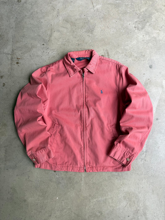 Vintage Salmon Pink Polo Ralph Lauren Harrington Jacket Tee - M
