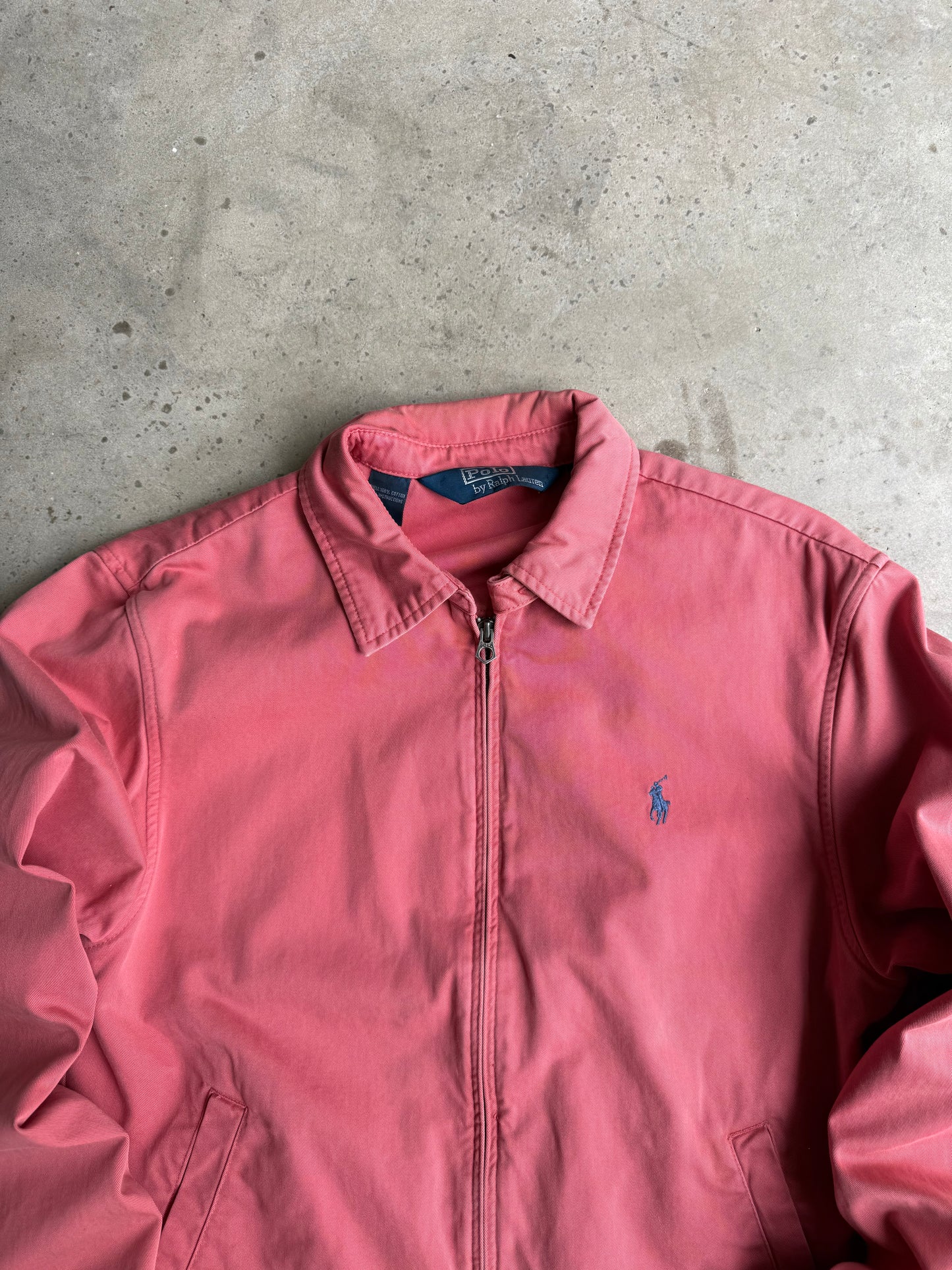 Vintage Salmon Pink Polo Ralph Lauren Harrington Jacket Tee - M